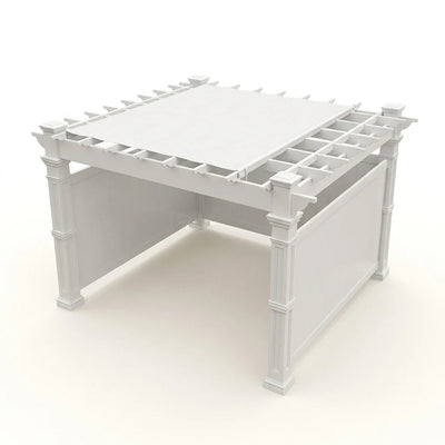 VITA Monterey 12x12 ft White Vinyl Pergola with Adjustable Canopy