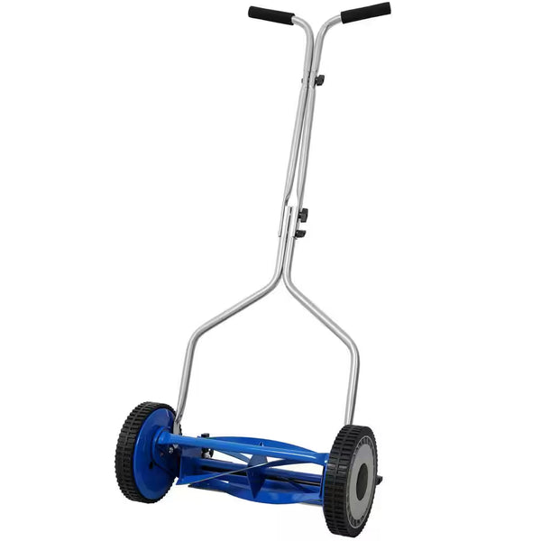 Sudzendf 14 In. Blue Manual Push Reel Lawn Mower