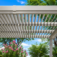 144"L X 144"W X 104"H Vinyl Camelot Louvered Pergola, White, VA42070 — product view 4