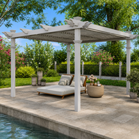 144"L X 144"W X 104"H Vinyl Camelot Louvered Pergola, White, VA42070 — product view 5