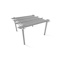 144"L X 144"W X 104"H Vinyl Camelot Louvered Pergola, White, VA42070 — product view 6