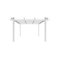 144"L X 144"W X 104"H Vinyl Camelot Louvered Pergola, White, VA42070 — product view 7