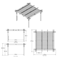 144"L X 144"W X 104"H Vinyl Camelot Louvered Pergola, White, VA42070 — product view 8