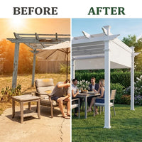 Vinyl Canopy Pergola Built for Year-Round Outdoor Living, 12x12 Foot, Adjustable Shade, Weather-Resistant — product view 4