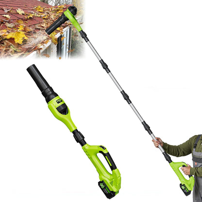 Leaf Blower Cordless, 40V Leaf Blowers with 2 Battery Brushless 300° Rotatable Blower Tube with Adjustable Pole (98Inch) 580CFM/180MPH & 2 Speed Gutter Cleaning Tools for Garden，House — product view 2