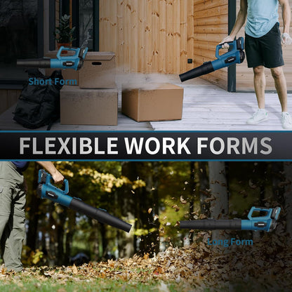 Leaf Blower Cordless with 2 Batteries & Fast Charger, Navy Blue — product view 5