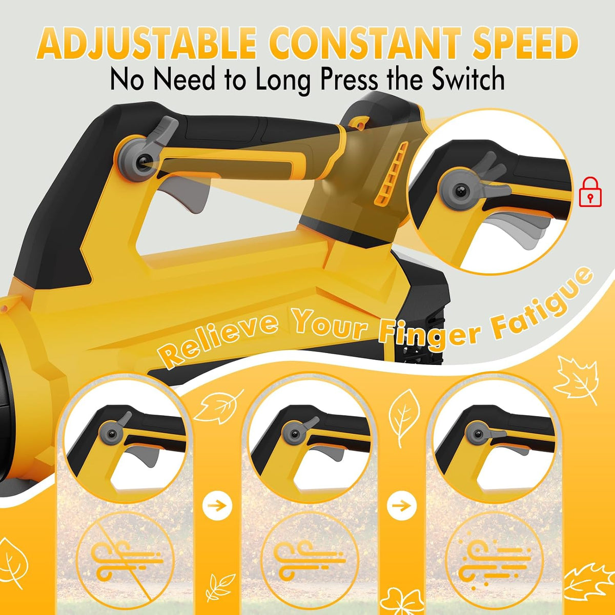 Leaf Blower Cordless with 2 X 4.0Ah Batteries and Charger - Easy to Use — product view 6