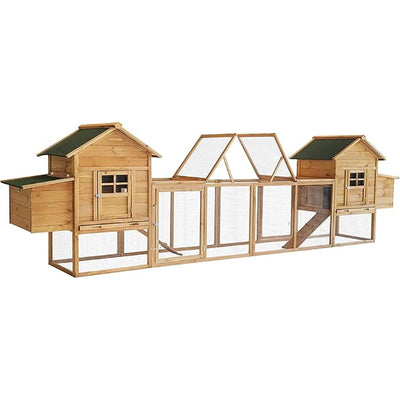 Patiooasis 160 In. Wood Chicken Coop with Run for 4–8 Chickens