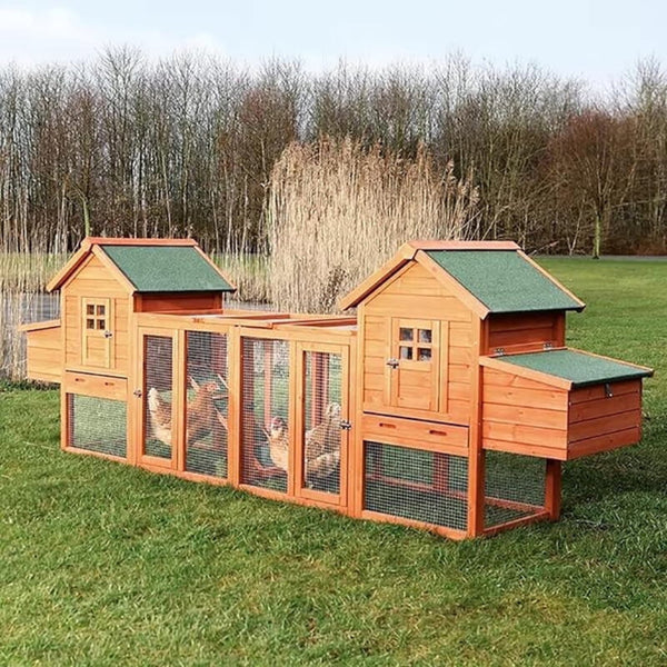 Patiooasis 160 In. Wood Chicken Coop with Run for 4–8 Chickens