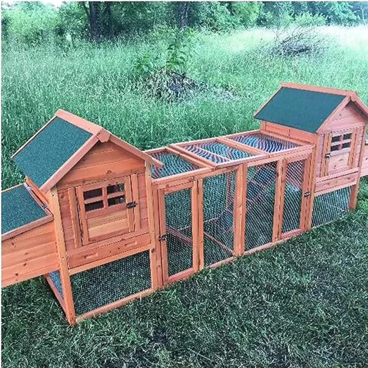 Outdoor Chicken Coop for 4-8 Chickens Wooden Hen Rabbit House Poultry Pet Hutch Run Cage — product view 3