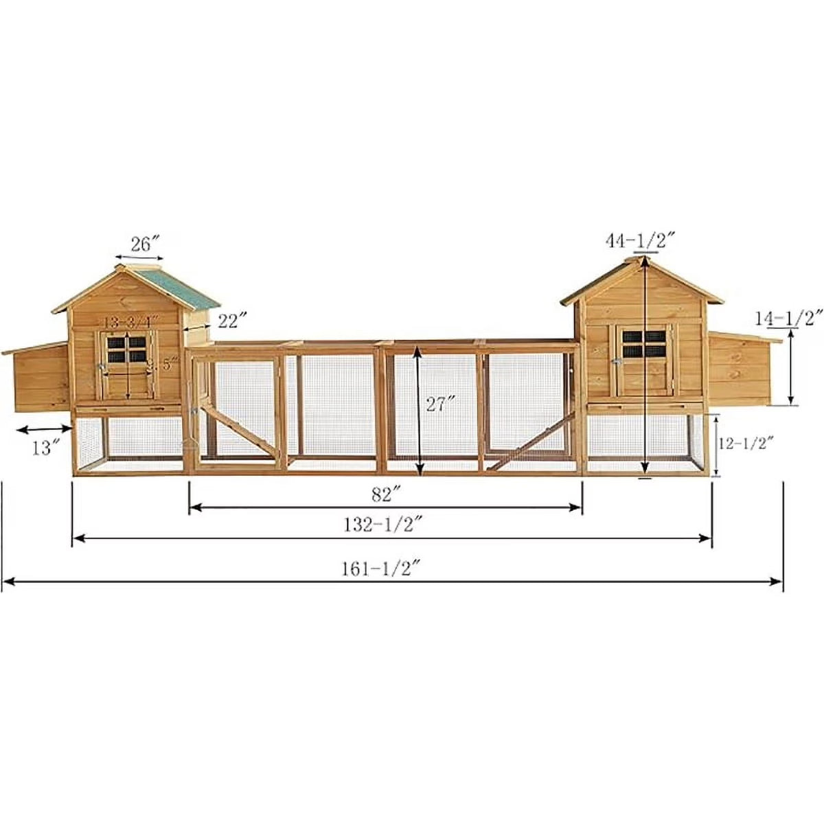 Outdoor Chicken Coop for 4-8 Chickens Wooden Hen Rabbit House Poultry Pet Hutch Run Cage — product view 7